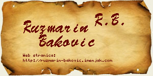 Ruzmarin Baković vizit kartica